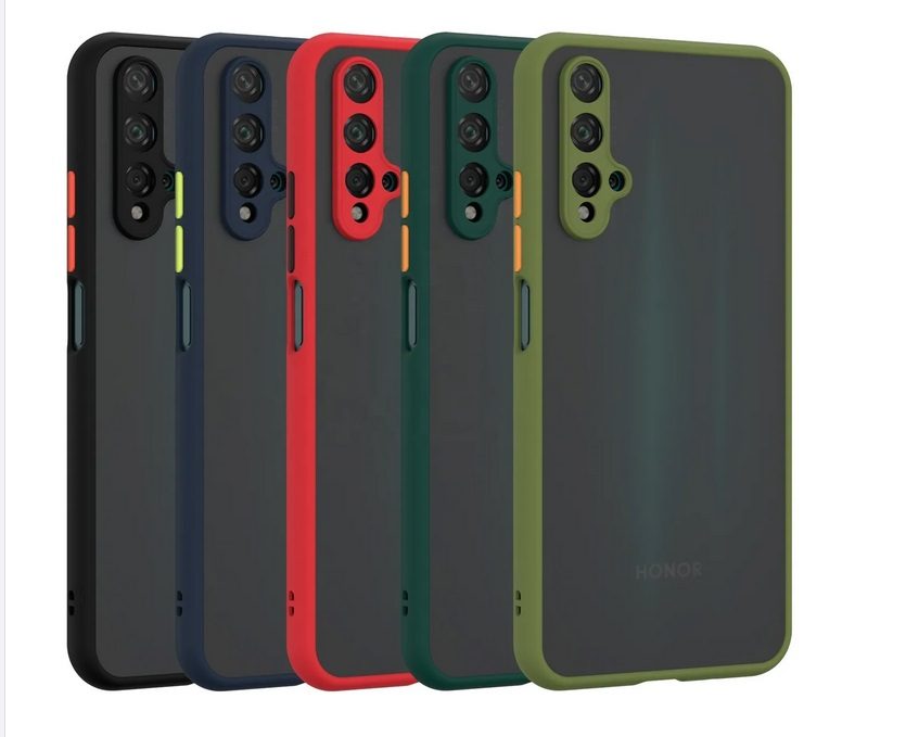 Твърд калъф син /зелени копчета/ за Huawei Honor V30 Pro 