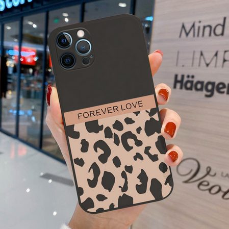 Калъф /леопардов принт/ Forever Love черен за Iphone XS Max 