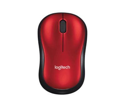 Мишка LOGITECH M185 WL/NB/ BLACK/RED