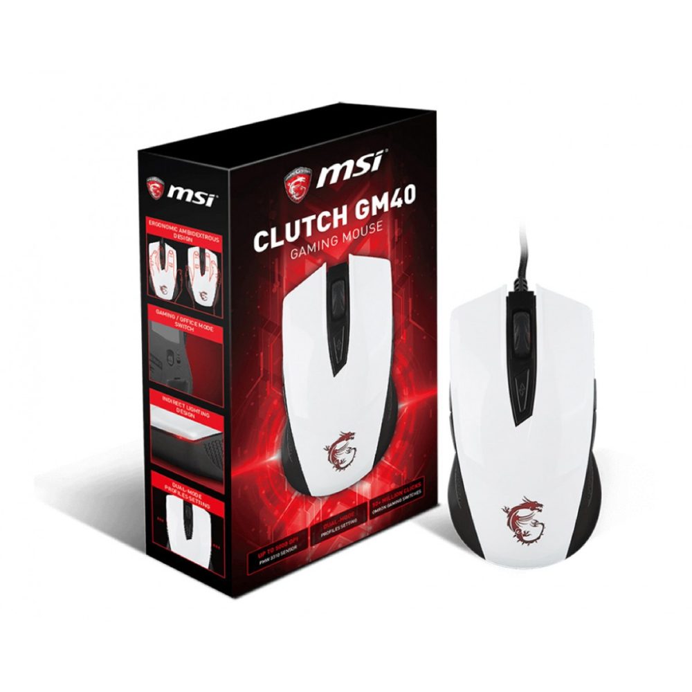 Мишка MSI GAMING MOUSE CLUTCH GM40 W