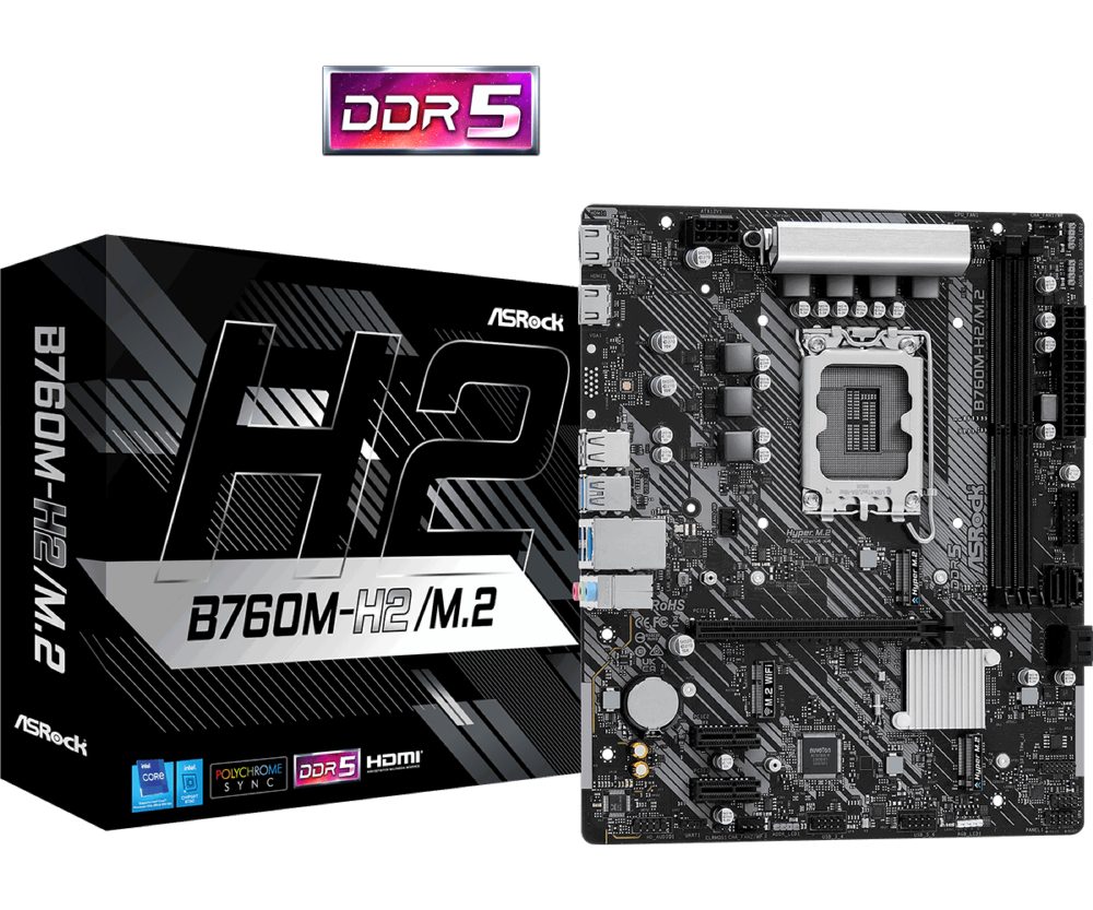 Дънна платка ASROCK B760M-H2/M.2 /D5/1700