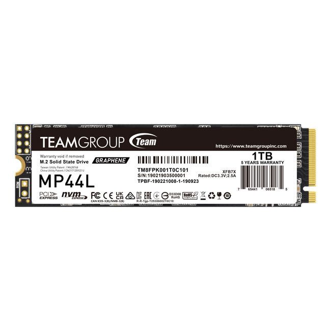 Памет SSD TEAM SSD MP44L 1TB M2 PCI-E