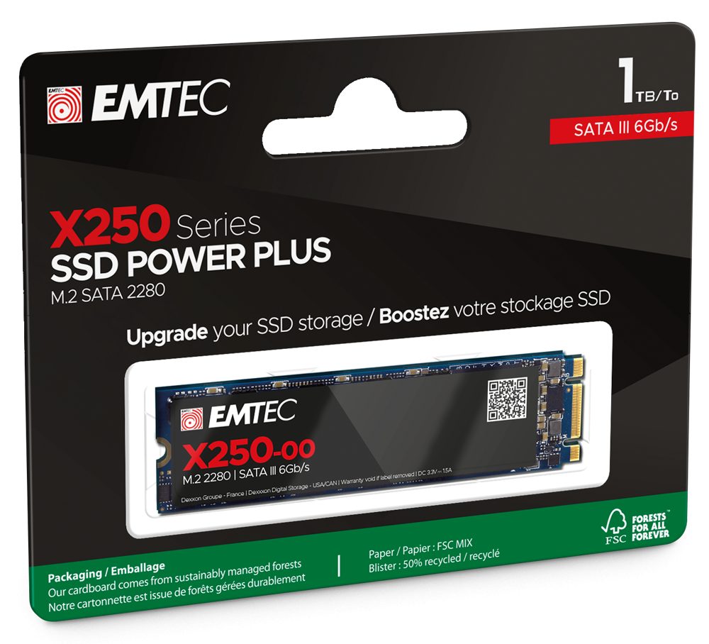 Памет SSD EMTEC SSD X250 1TB M2 SATA