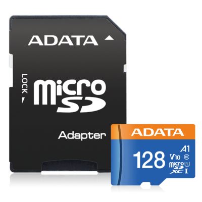 Карта памет ADATA 128GB SDXCM+A UHS-I CL10A1 с адаптер 
