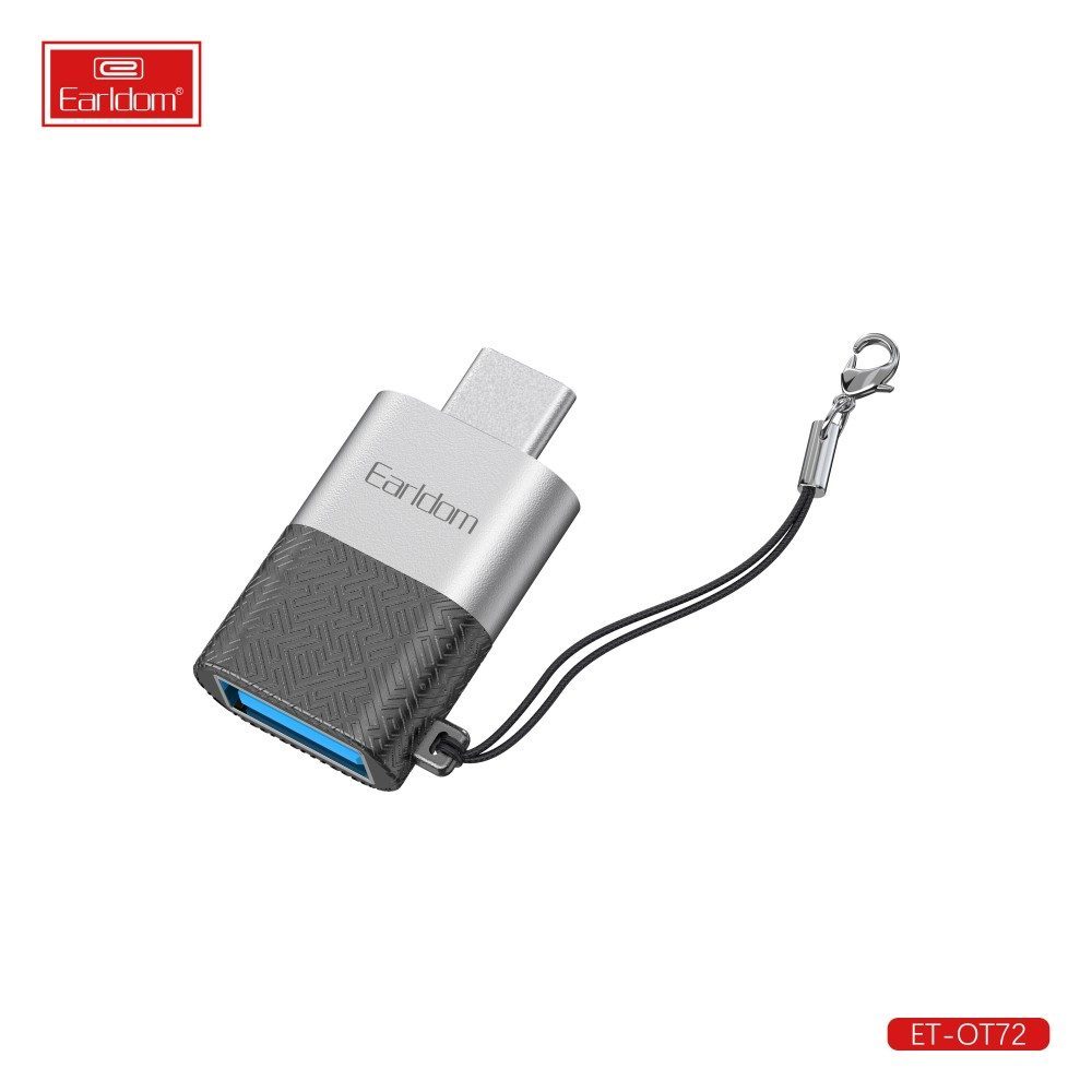 Преходник Earldom ET-OT72, USB (F) към Type-C, OTG, Черен