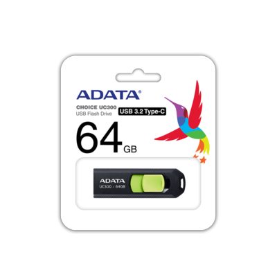 Флаш памет ADATA 64GB TYPE-C UC300 BK/GN
