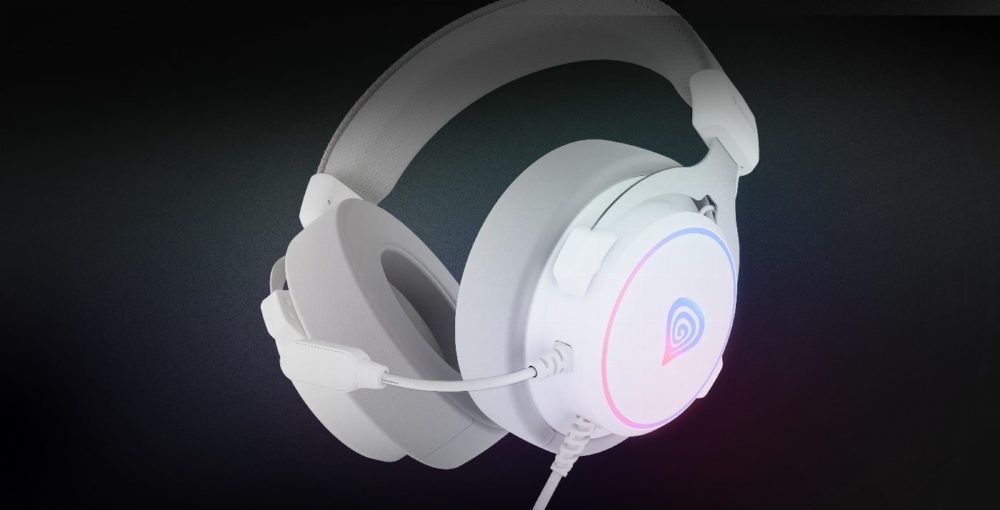 Слушалки Genesis Headset Neon 764 with microphone, EGB illumination , USB , white