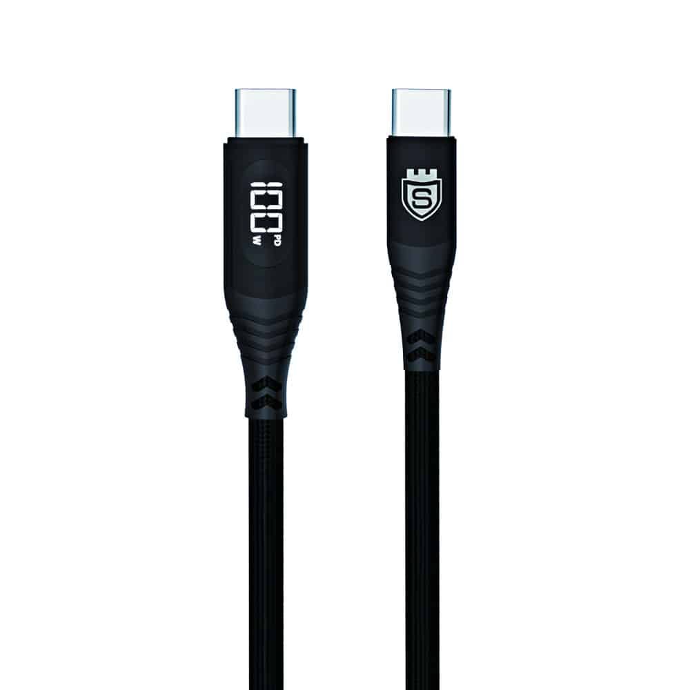 Кабел SAMMATO PD TYPE C to TYPE C 100W LCD 2м. корда черен