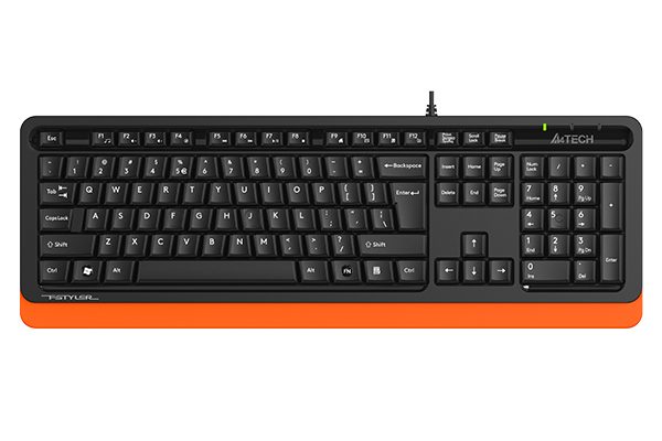 Клавиатура A4 FKS10 MULTM KEYB ORANGE с кабел и кирилизация, черна