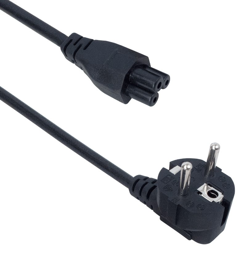 Захранващ кабел Мики DeTech, За лаптоп, 1.5m, CEE 7/7 - IEC C5 F - 18028