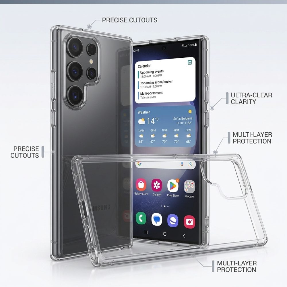 Калъф силикон 100% прозрачен 2mm за Samsung S26 Ultra