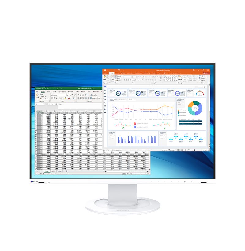 Монитор EIZO FlexScan EV2410R - 23.8 inch IPS, Wide, Full HD, HDMI, DisplayPort - Бял