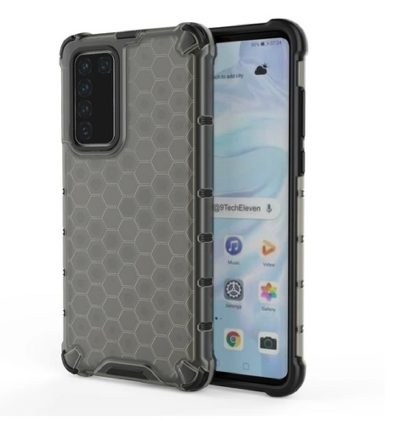 Твърд калъф /пчелна пита/ черен за Huawei P40 Pro