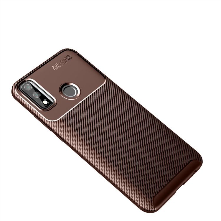Силиконов калъф /кафяв/ Carbon Fiber за Huawei Y8s