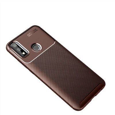 Силиконов калъф /кафяв/ Carbon Fiber за Huawei Y8s
