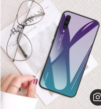 Калъф стъклен за Samsung S20 син/лилав 