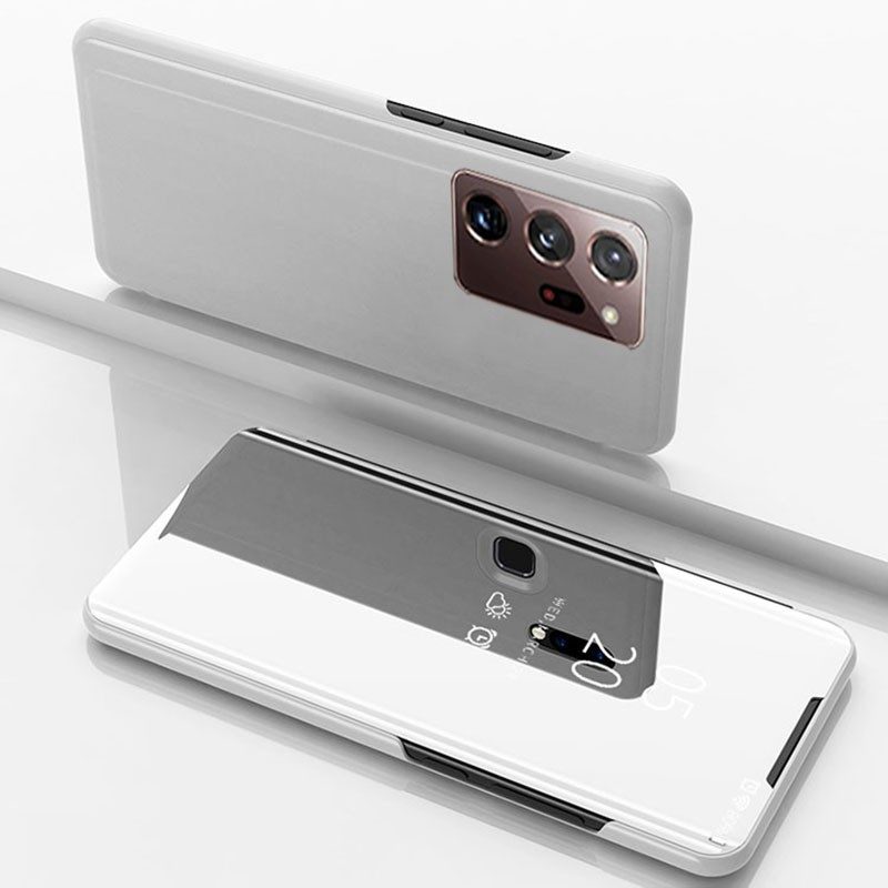 Калъф тефтер /огледална предна част/ за Samsung Galaxy Note 20 - сив