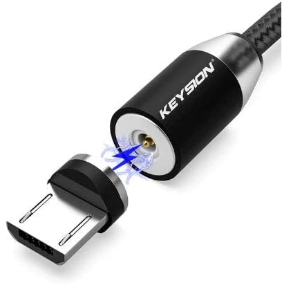 Магнитен LED кабел USB-Micro USB  /черен/ 1м.