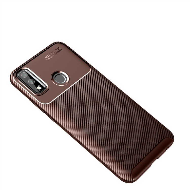 Силиконов калъф /кафяв/ Carbon Fiber за Huawei Y8p 